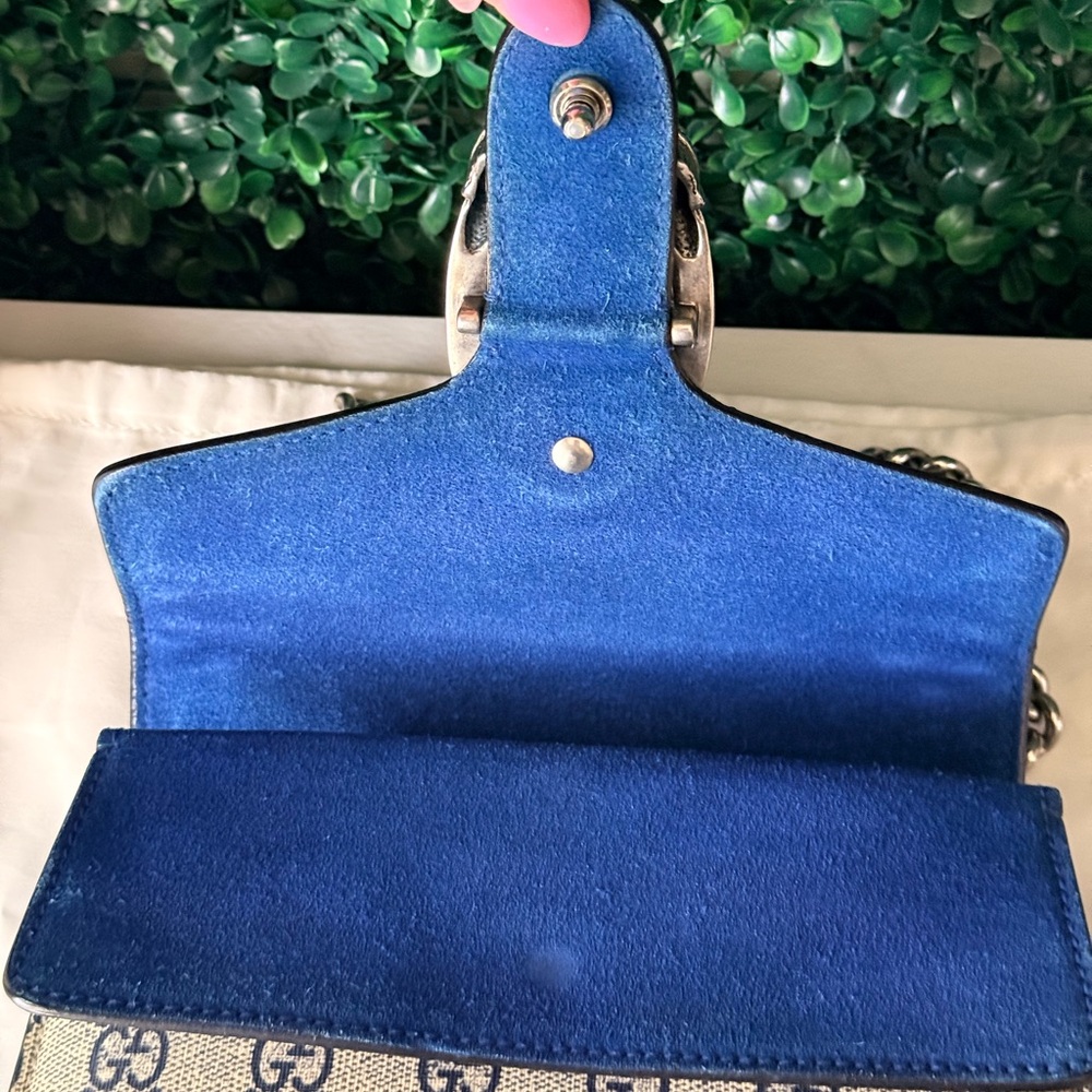 100% Authentic Gucci Blue Floral GG Supreme Bag - Picture 8 of 12